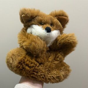 Cute VTG Fluppets Furry Tails Plush Fox brown orange hand puppet long tail 15”
